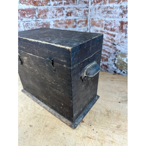 166 - Antique G.P.O. Wooden Car Battery Box