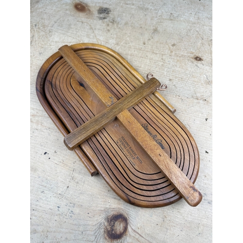 179 - Wooden Bowl & Collapsible Wooden Basket by Steven R. Gray with collection of Willow Balls