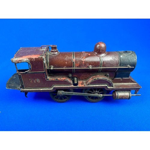 69 - Three Assorted Clockwork Train Engines, mixed makers & Three Tinplate Tenders