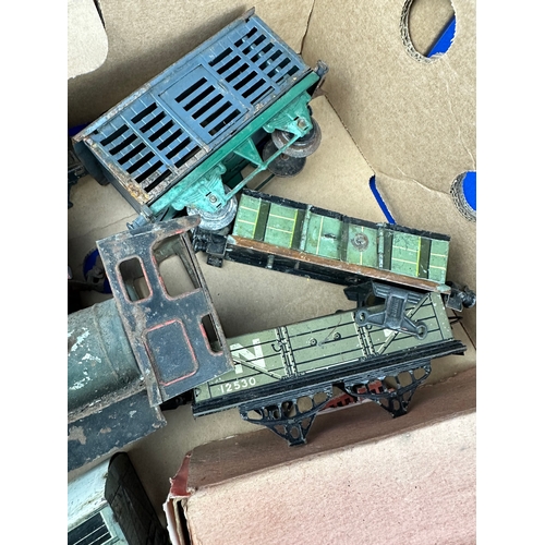 75 - Box of Assorted Tinplate Model Train Carriages etc.