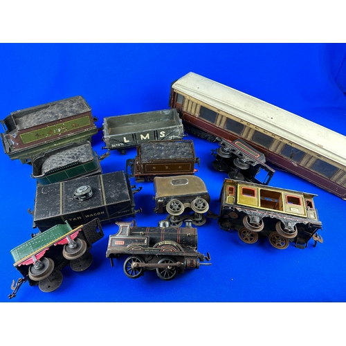 78 - Assorted Large Scale Vintage Model Train Carriages & Trucks etc.