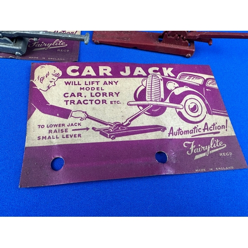 79 - Two Vintage Fairylite Car Jacks with Original Cards