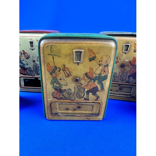 105 - 5 Vintage Tinplate Money Boxes