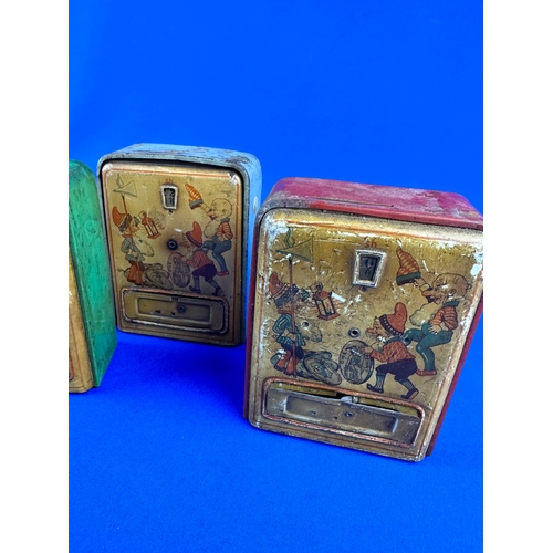 105 - 5 Vintage Tinplate Money Boxes