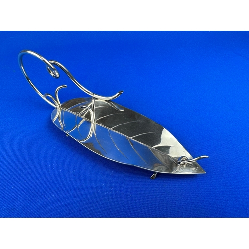 9 - Hallmarked Silver Hunkin & Heath Leaf Shaped Holder. London 1896 116.6g