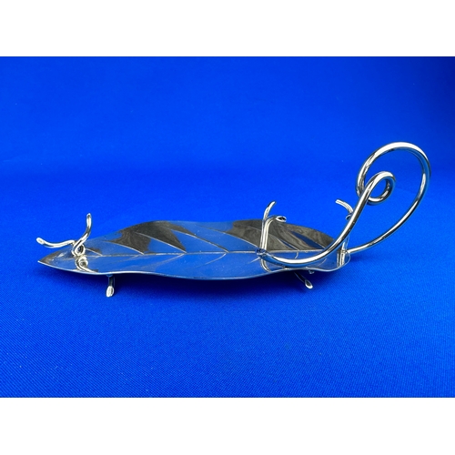 9 - Hallmarked Silver Hunkin & Heath Leaf Shaped Holder. London 1896 116.6g