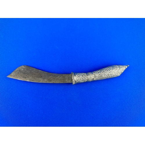 23 - Antique Betel Knife with Ornate Silver Handle