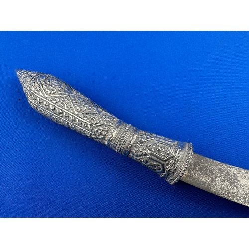 23 - Antique Betel Knife with Ornate Silver Handle