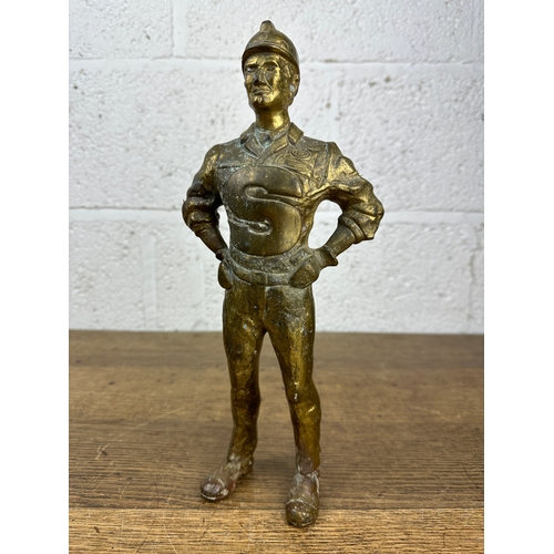 114 - Automobilia Advertising Interest: Esso Petrol and Oil 'Sam' Solid Bronze Pump Mascot - 31cm tall