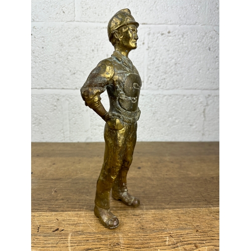 114 - Automobilia Advertising Interest: Esso Petrol and Oil 'Sam' Solid Bronze Pump Mascot - 31cm tall