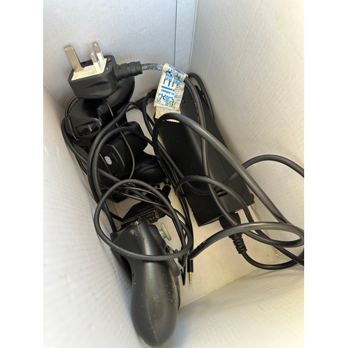 354 - Xbox 360 Console with Power Leads and Two Controllers