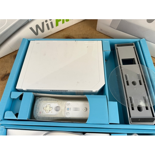 356 - Nintendo Wii Console, Controller, Leads etc. With Wii Fit Board