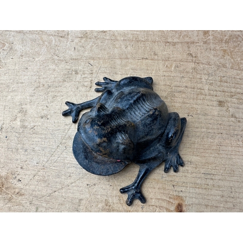 134 - Antique Cast Iron Frog Match Striker.