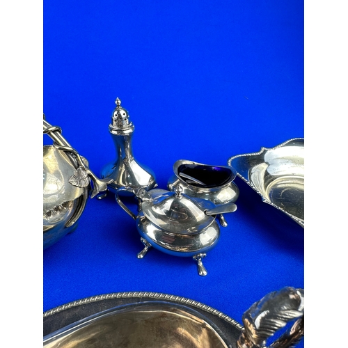 116 - Good Qualioty Collection of EPNS Items including Cruet Set with Hallmarked Silver Spoon.