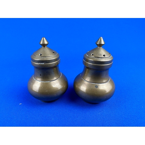 121 - Vintage Brass Salt & Pepper Shakers