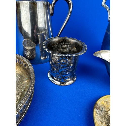 125 - Mixed Metalware including Bridge Marker Ashtray & Thermos Flask