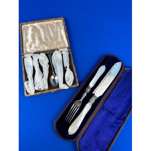 126 - Boxed Vintage Flatware including Mother of Pearl