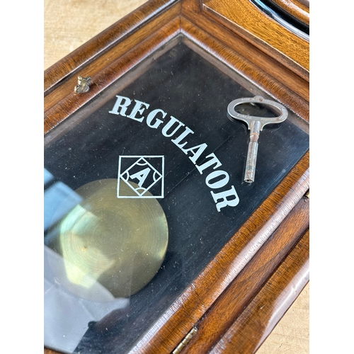 41 - Ansonia Regulator Wall Clock. Ticking - Good Clean Example