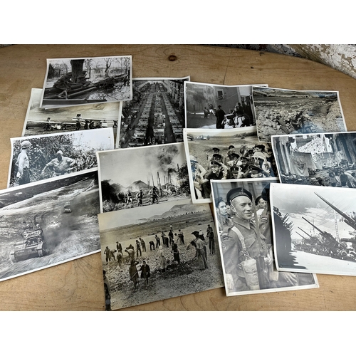 59 - Collection of 13, Official War Office Photographs Depicting Allied Troops.  Taken Over & During WWII... 