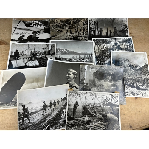 60 - Collection of 12, Official War Office Photographs Depicting American & Canadian Troops Taken Over & ... 