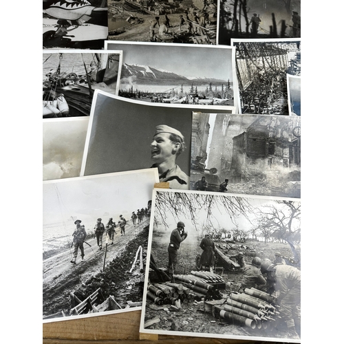 60 - Collection of 12, Official War Office Photographs Depicting American & Canadian Troops Taken Over & ... 