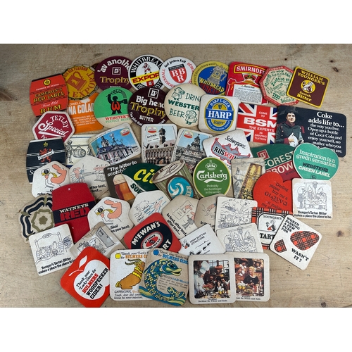 89 - Approx. 50 Vintage Collectable Beermats - Breweriana Interest