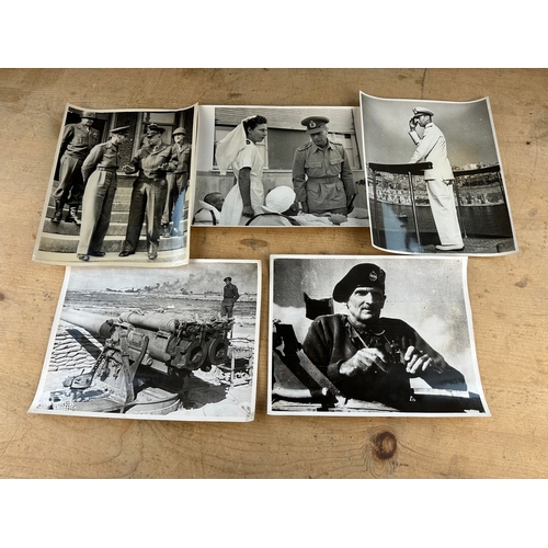 51 - 5 Official War Office Photographs Depicting The King & General Montgomery, Taken Over & During WWII.... 