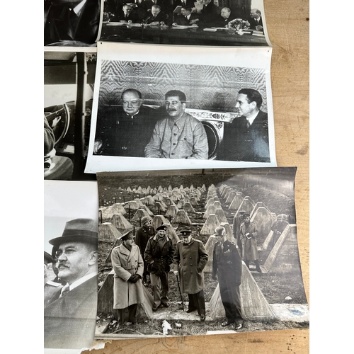 46 - 11 Official War Office Photographs Depicting Winston Churchill & Allied Heads of State Taken Over & ... 