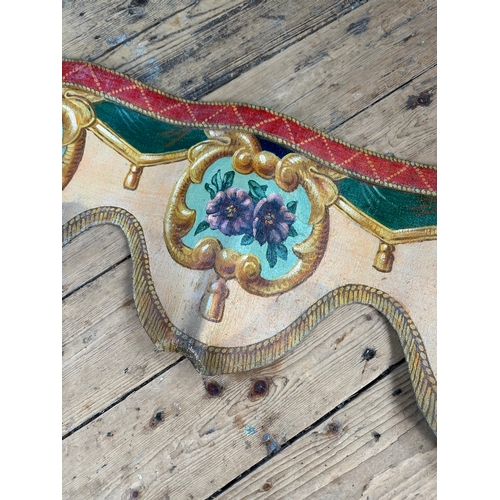 94 - Victorian Hand Painted Canvas Fairground Carousel Top Approximately 8ft Long