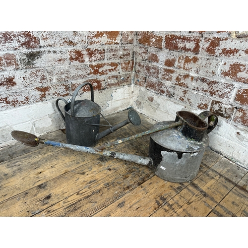 99 - Two Vintage Galvanised Watering Cans