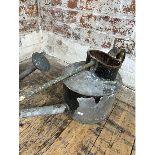 99 - Two Vintage Galvanised Watering Cans