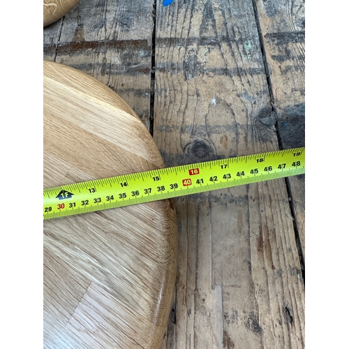 410 - Two 39cm Hardwood Stool Tops