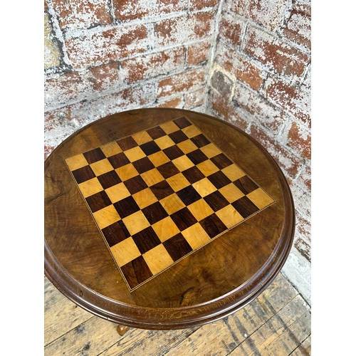 418 - Inlaid Wooden Chess Table