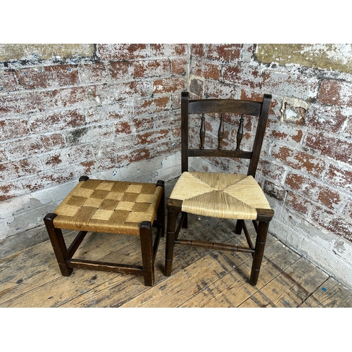 419 - Vintage Childs Chair & Stool