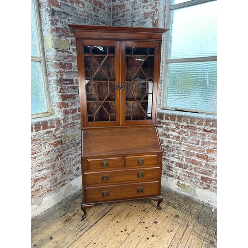 433 - Mahogany Bureau Bookcase