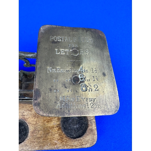 80 - Old Post Office Letter Scales with Brass Weights