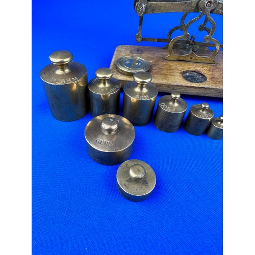 80 - Old Post Office Letter Scales with Brass Weights