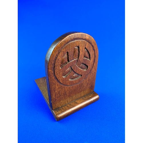 94 - Celtic Knot Carved Wooden Doorstop / Bookend