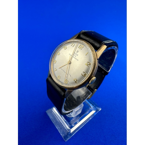 20 - 1970 Gents 9ct Gold Case Rolex Tudor Royal, H.L.Brown & Son Ltd Watch. Ticking. Inscription to Rever... 