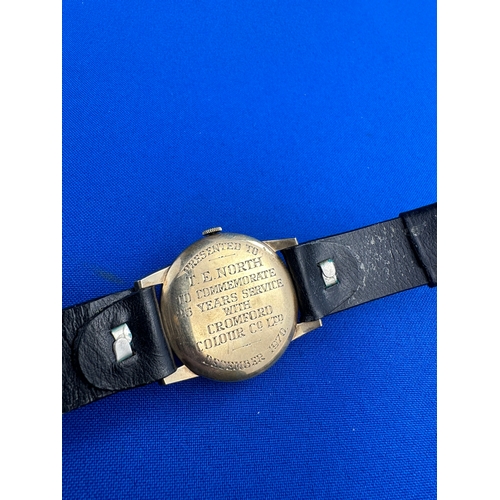20 - 1970 Gents 9ct Gold Case Rolex Tudor Royal, H.L.Brown & Son Ltd Watch. Ticking. Inscription to Rever... 