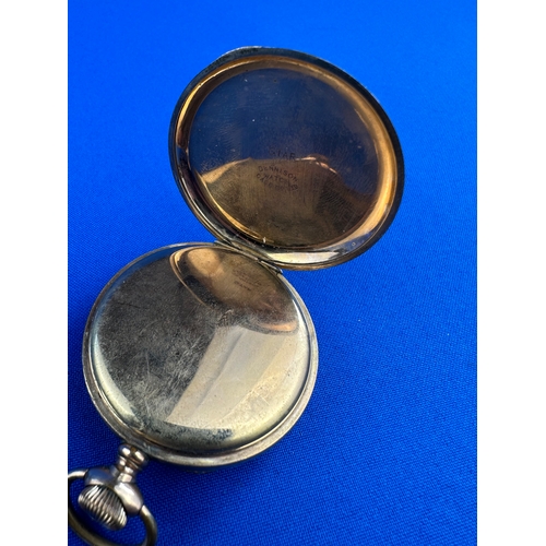 21 - A.W.W.Co Waltham Traveller 2802479, Denison Star, Rolled Gold Case Pocket Watch - Working
