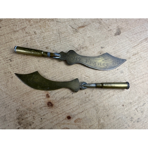 163 - Two Trench Art Letter Openers