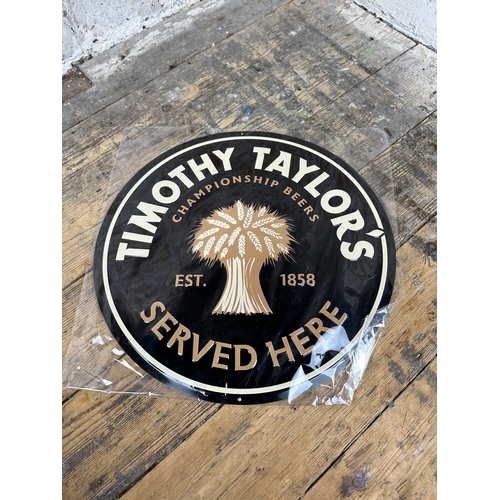 159 - Timothy Taylor Served Here, Metal Sign in Original Packaging