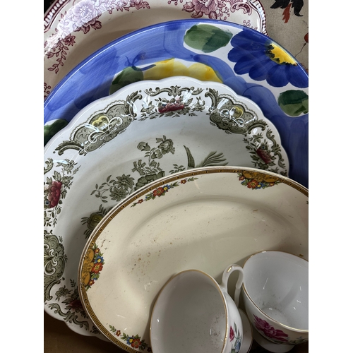 457 - Box of Ceramic items including Large Plates & Platters