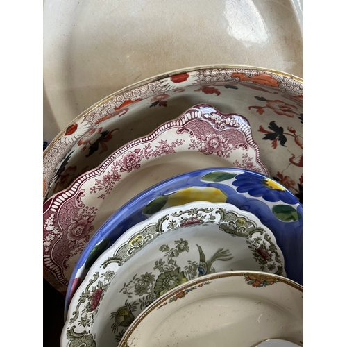 457 - Box of Ceramic items including Large Plates & Platters