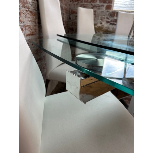 491 - Calligaris Cosmic Extending Dining Table with 6 Matching Calligaris Chairs in White. 140cm wide (230... 