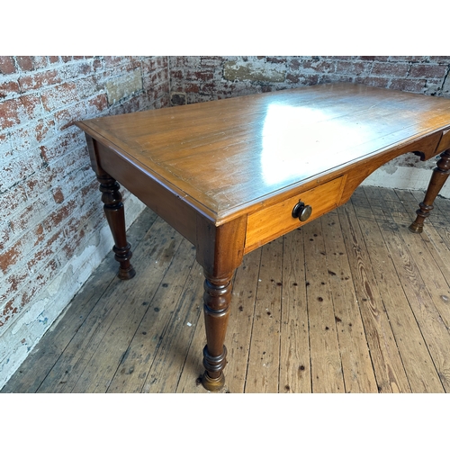 493 - Antique Cape Yellowwood & Stinkwood Desk - 183cm wide, 91cm deep. makes a nice dining table.