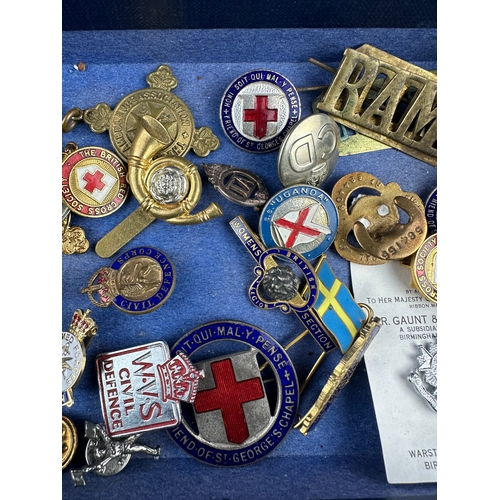 225 - Vintage & Collectable Badges to include Military & Red Cross