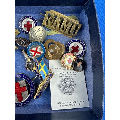 225 - Vintage & Collectable Badges to include Military & Red Cross