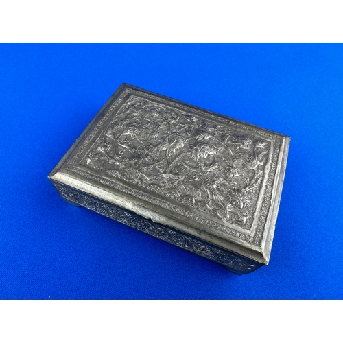 230 - Persian White Metal Trinket Box